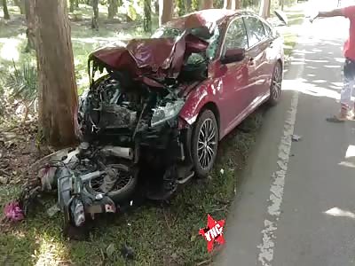 The man was split in half in a serious accident