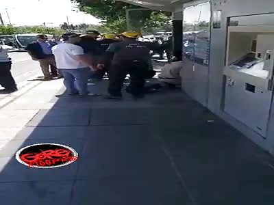 The policeman was stabbed