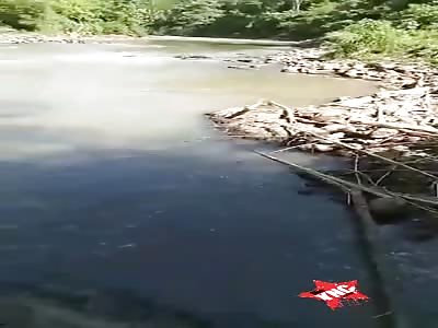 Rotten corpse in the water