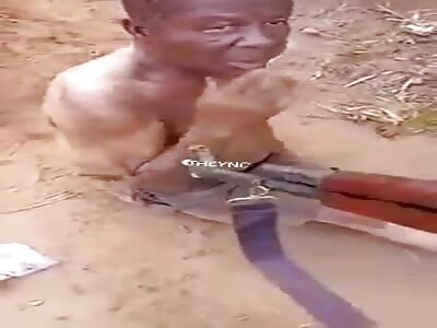 Soldiers have fun with old men