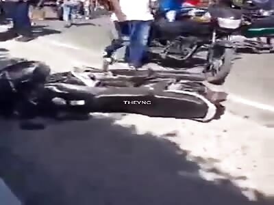 Strange pose of death