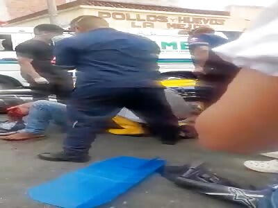 biker with broken leg