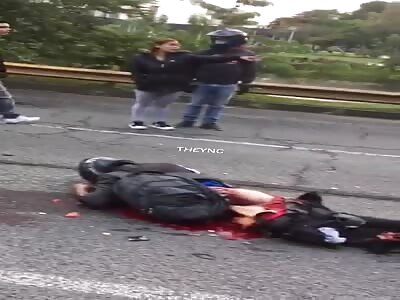 Biker victim of serious accident