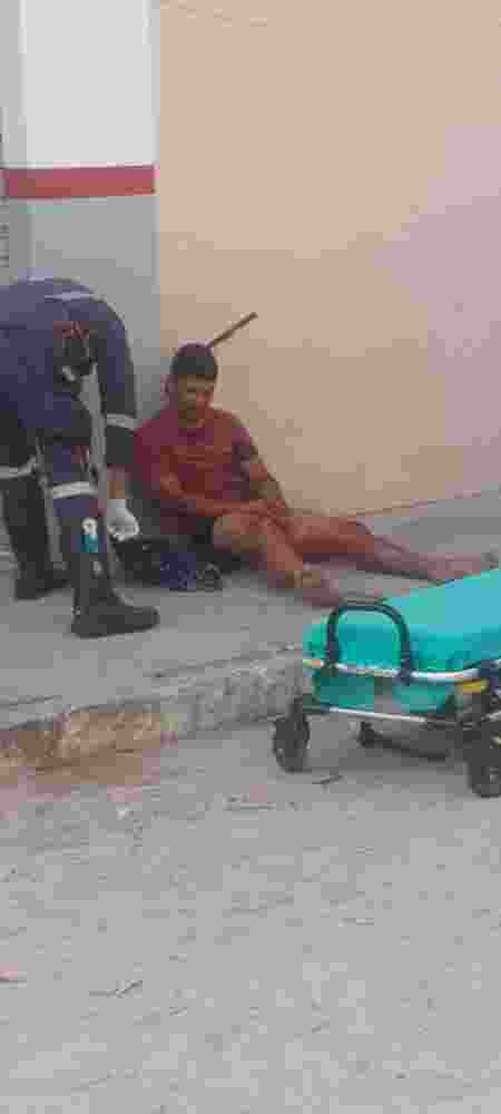 Dude, with a knife embedded in his head