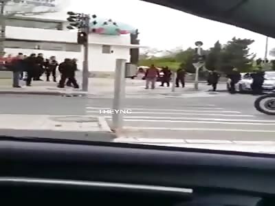 Man armed with knife being shot