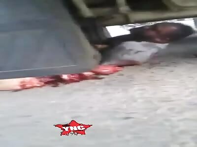 Ouch, die under the truck tires