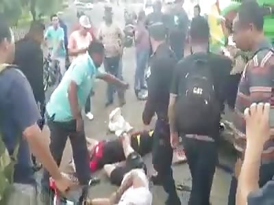 Strong traffic accident where a person loses his life