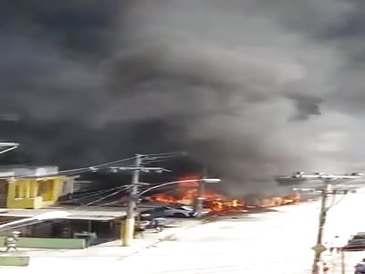 truck the flames causes a strong accident