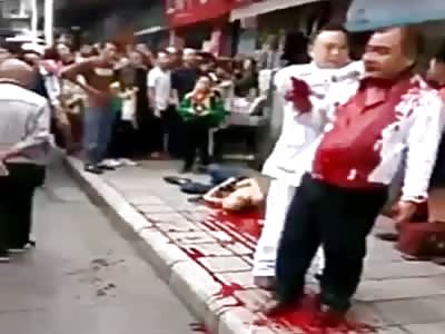 man almost loses his head! tragic death with large cut on the neck