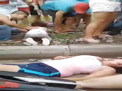 Girl injured and a woman killed in motorcycle accident