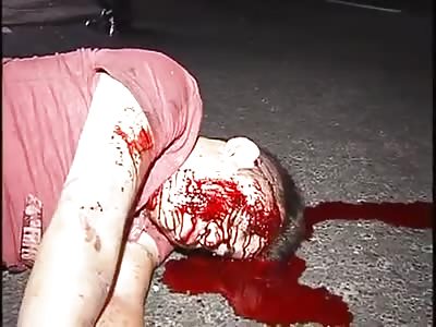 Young man run agonized on the road