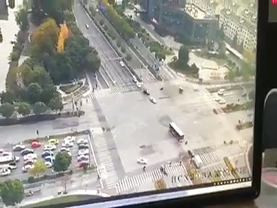 Impact makes the biker fly! (Two angles)