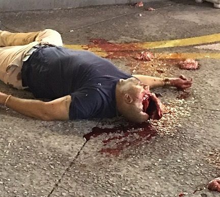 shocking! man with his head destroyed