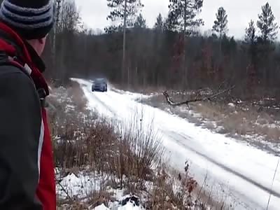 the man is hit by car during the rally