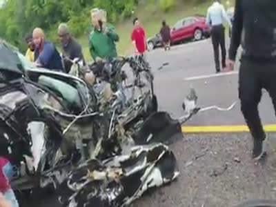 Suburban driving on the wrong side of the freeway