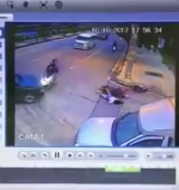 Girl in Motorcyclist dies Instantly by impact against Car 