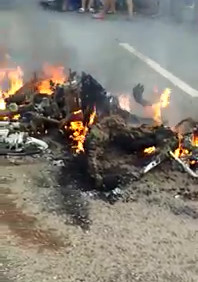 AFTERMATH: Two motorcyclists burned to death