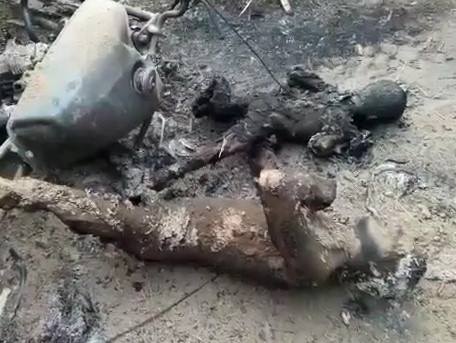 Father and Son Burnt to Death after Accident