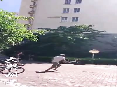 The man jumped from the building to commit suicide