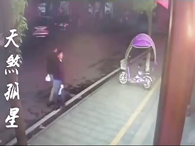 Drunk driver brutally two men walking on the road