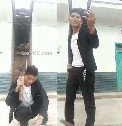 Lunatic Cuts His Own Finger off with an Axe