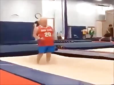 Man on a trampoline fractures his leg