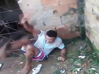 He hits him for having sex with his wife