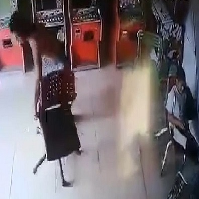 Mentally Ill Man Slams a Kid’s Head with a an Office Chair 