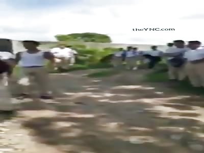 A student kills another student with a punch in the back, causing a st