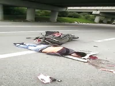 Shocking accident with biker