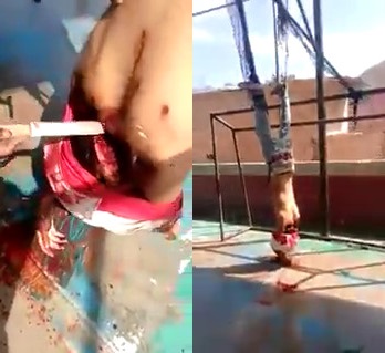 NEW: Disgusting Video of Man Hanged Upside Down and Dismembered 
