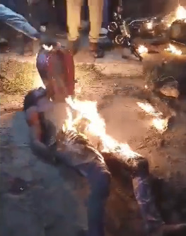 Man Burnt Alive after Shooting a Motorcyclist and Tried Stealing His Bike