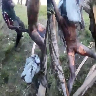 Naked Woman Tortured With Hot Machete