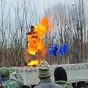 Youth Sets Himself Ablaze to Protest Demolition of Shopping Complex In India