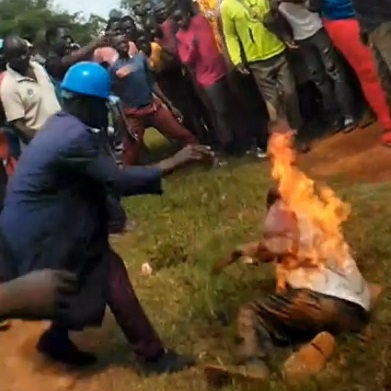 NEVER GIVE UP: Criminal On Fire Refuses To Die