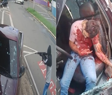 Machine Gun Wielding Killer Leaves No Chance For The Driver