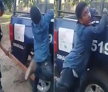 Handcuffed Man Spanked by Sinaloa Police