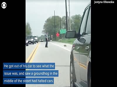 Asshole cop kills groundhog