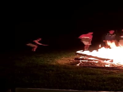 How to jump most of the way across a fire