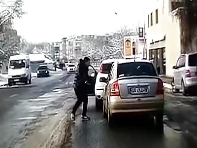 Love Rivals Fight With Swords Over Woman