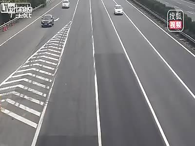 Car accident occurs when a car makes a sudden exit