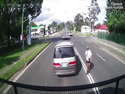 Teenager is sent flying after crossing four lanes of traffic