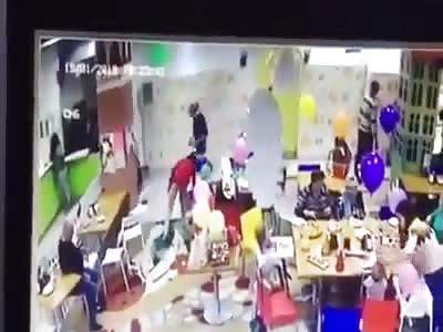 The mother brutally beats her son