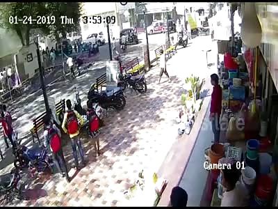 School bus veers off road and crashes into shopfront in Mumbai