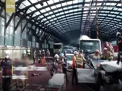 Nine injured in 29-car crash in S. Korea