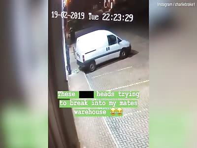 Burglar rips gate off wall and crushes accomplice
