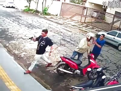 Criminals robbing a married couple