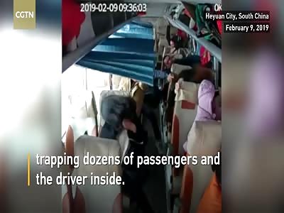 Soldier reaches through shattered window to rescue bus passengers