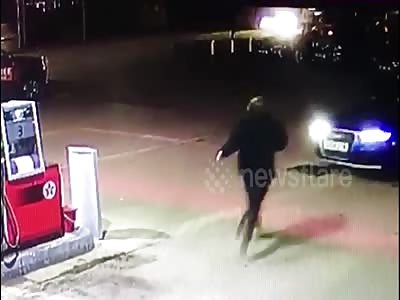 Female petrol station worker was mowed down on forecourt by fuel thief