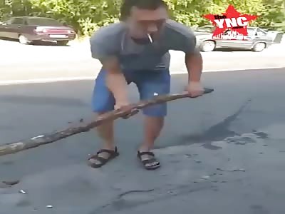 Man Gets a Solid Knockout.